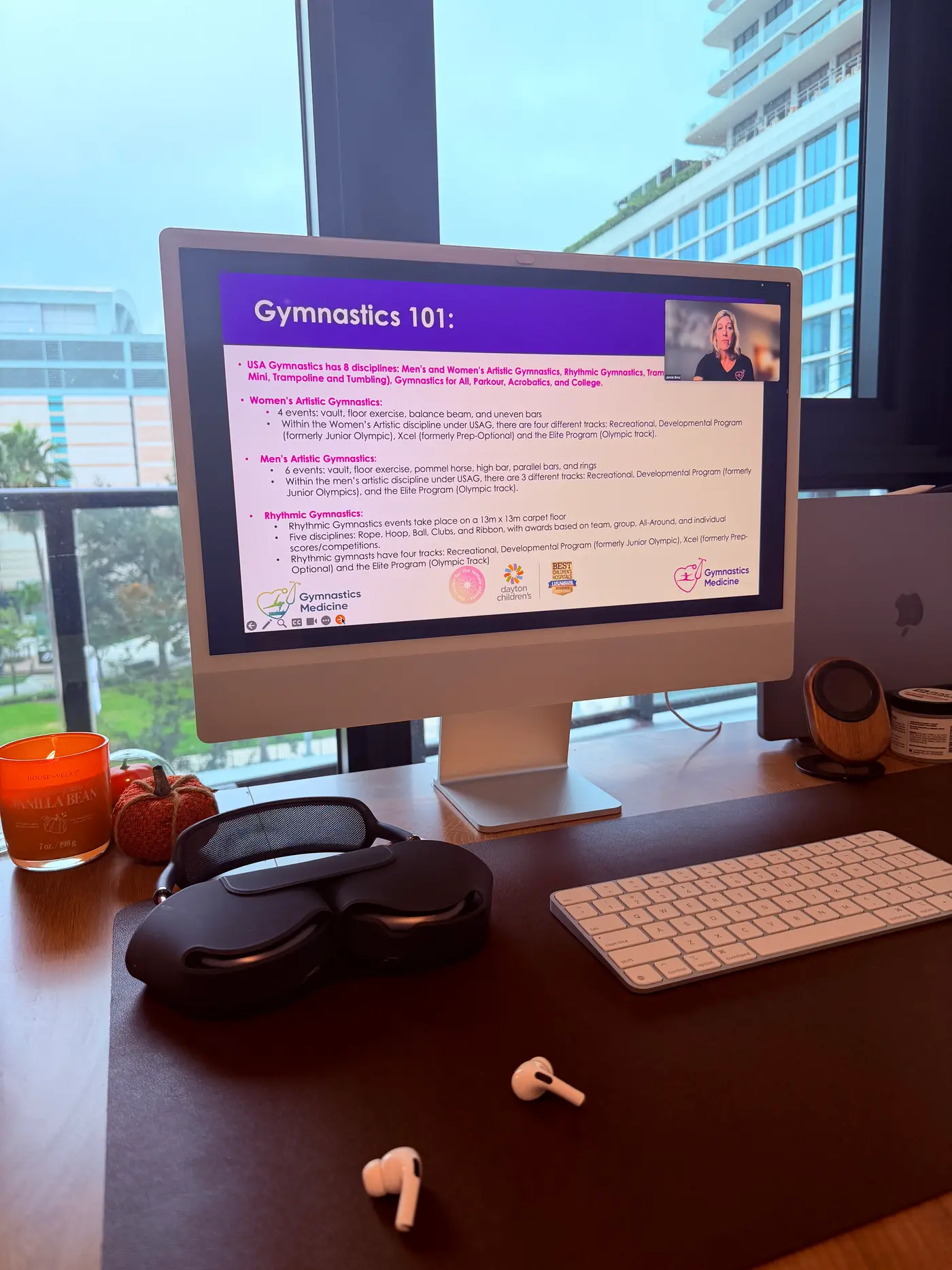 FlipBiz open on an iMac at a gym office desk